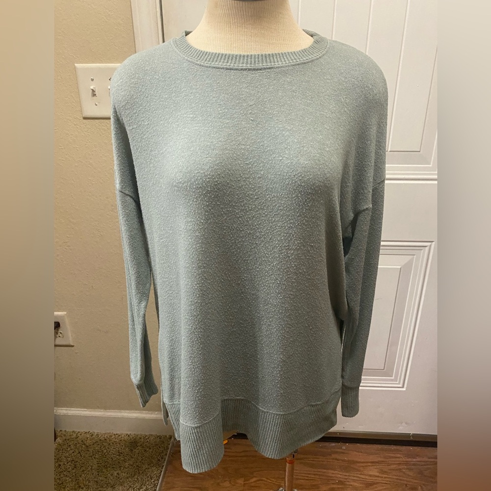 Planet Gold Blue Green Knit Sweater Medium
